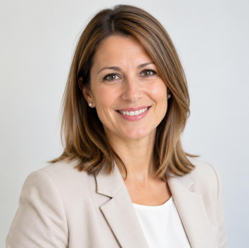 Portrait of a smiling woman in a business blazer