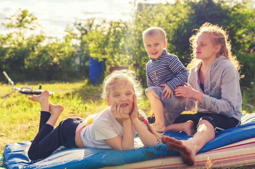 happy family outdoors